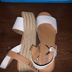 White Rue21 Platform Sandals